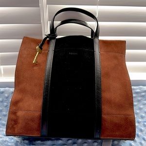 NWT Fossil Suede Crossbody Tote